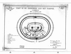 Bouwtekening Fort Pampus, 1895 Bouwtekening Fort Pampus, 1895
